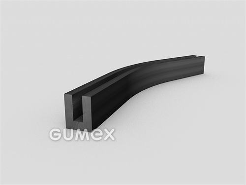 Gumový profil tvaru "U", 19,8x16/6mm, 70°ShA, EPDM, -40°C/+100°C, čierny